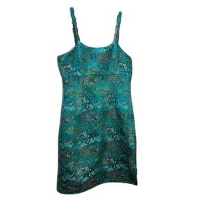 SOLAMIA Mini Dress Embroidered Chinese Style‎ Spaghetti Strap Small